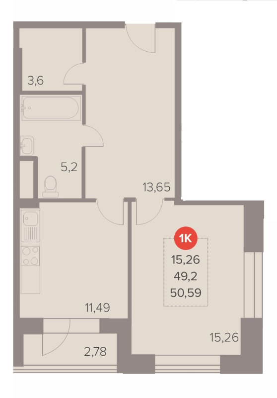 1 ккв 50,6 м²