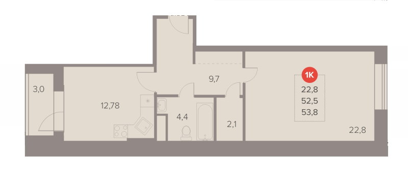1 ккв 53,8 м²