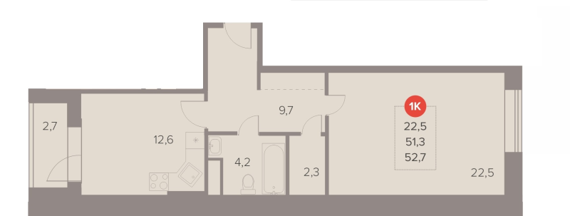 1 ккв 52,7 м²