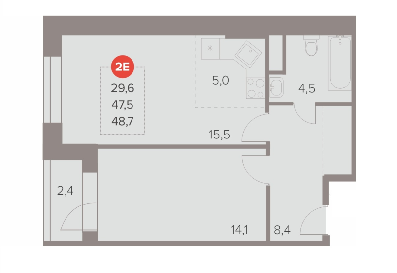 2 ккв (Евро) 48,7 м²