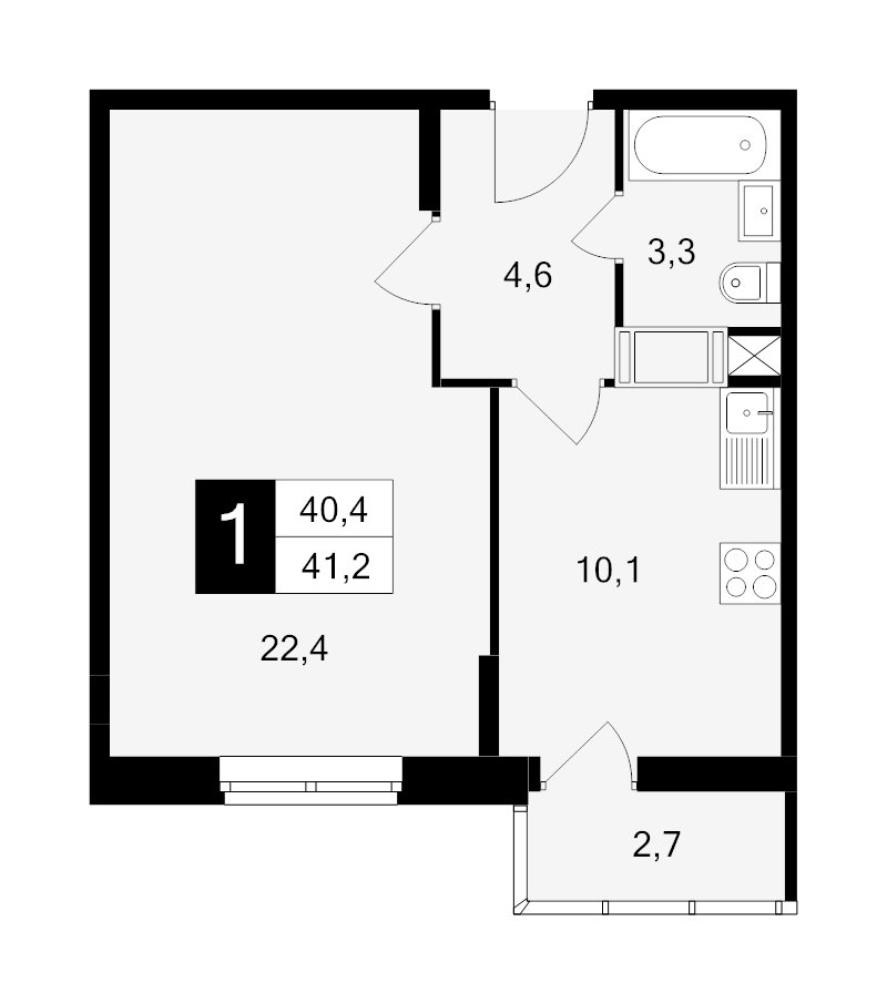 1 ккв 41,2 м²
