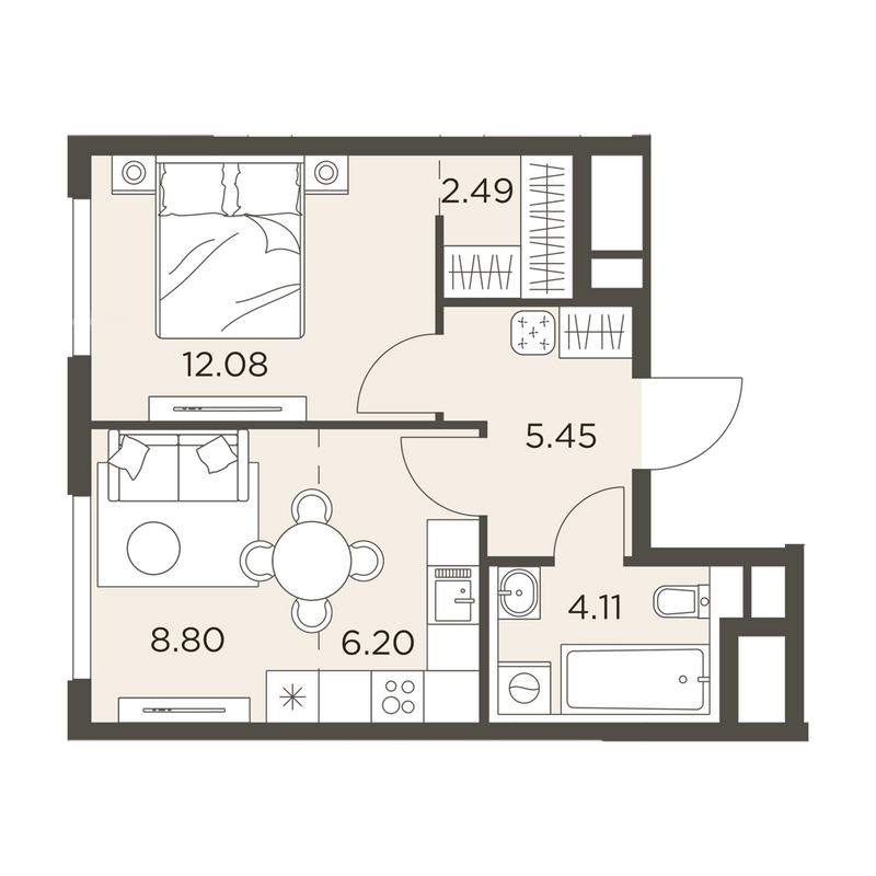 2 ккв (Евро) 39,1 м²