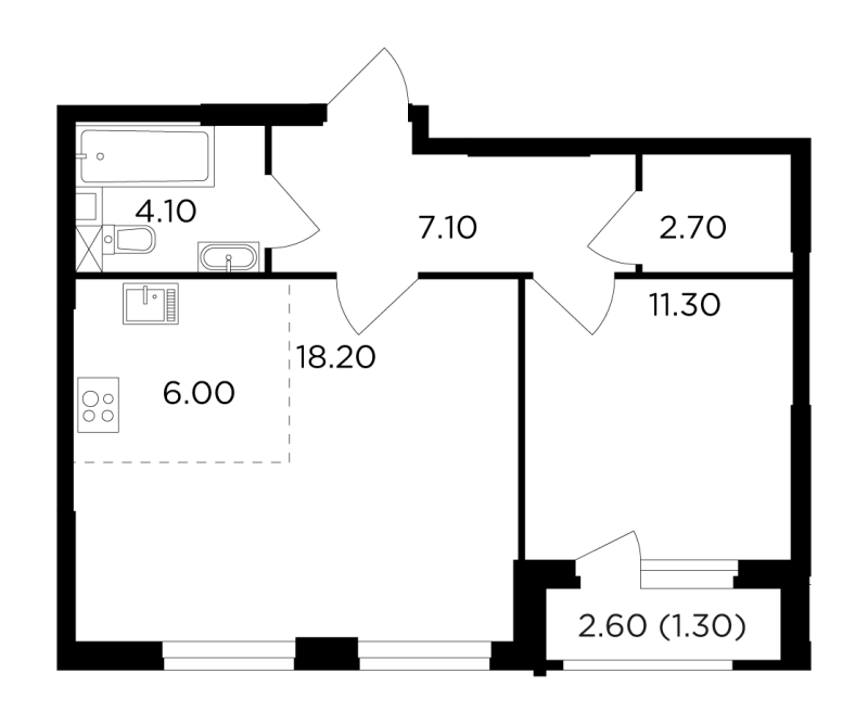 2 ккв (Евро) 50,7 м²