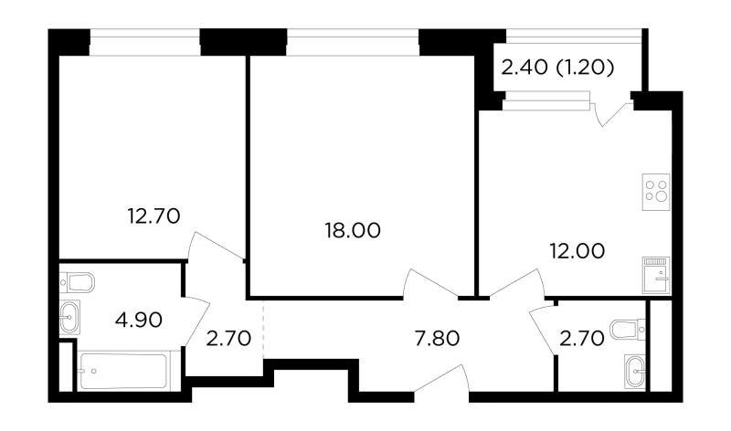 2 ккв 62 м²