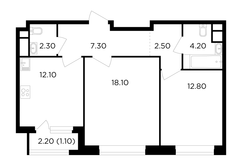 2 ккв 60,4 м²