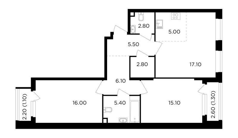3 ккв (Евро) 78,2 м²