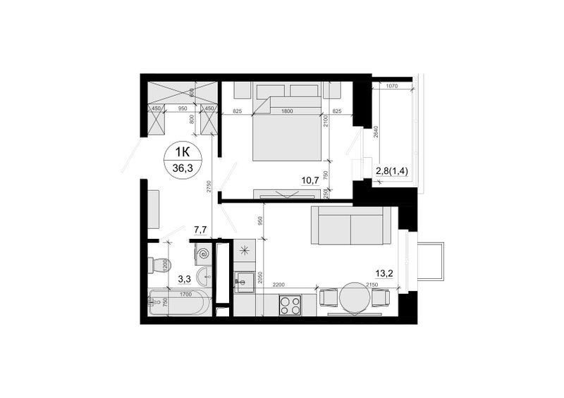 1 ккв 36,1 м²