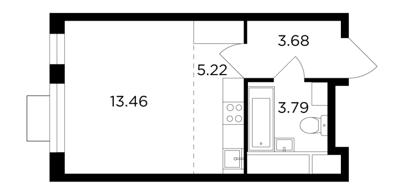 Студия 26,2 м²