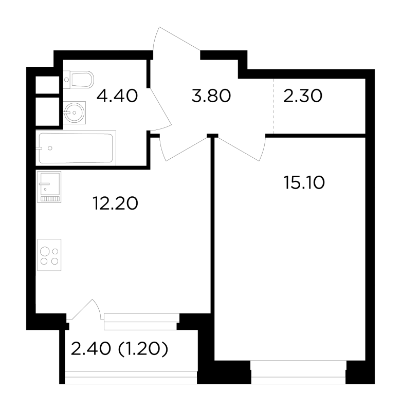 1 ккв 39 м²