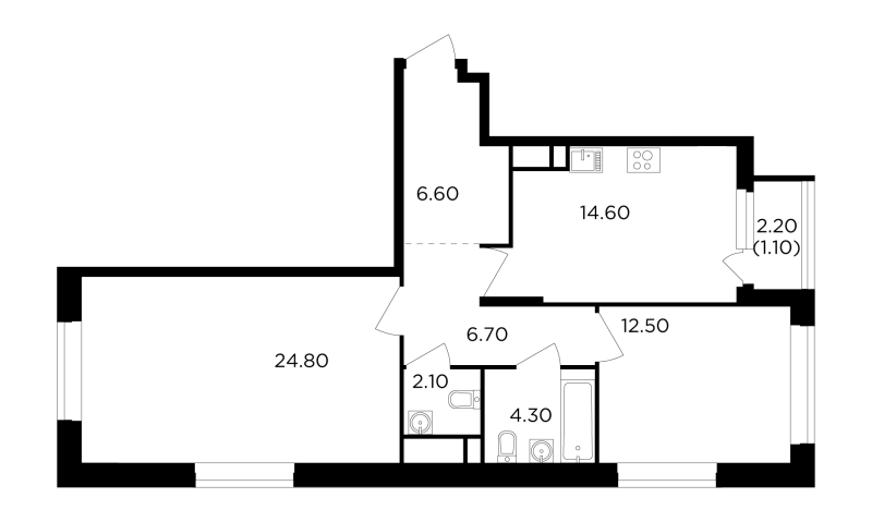 2 ккв 72,7 м²