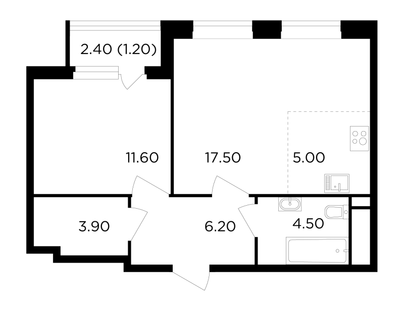 2 ккв (Евро) 49,9 м²