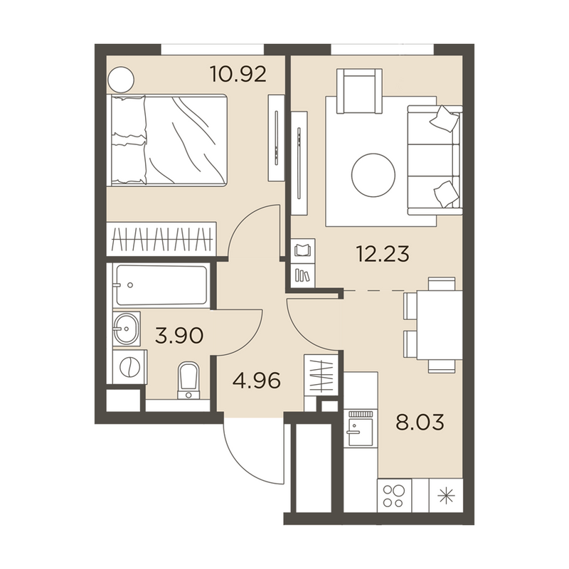 2 ккв (Евро) 40 м²