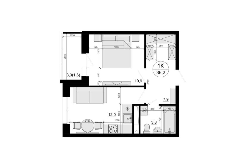 1 ккв 36,2 м²
