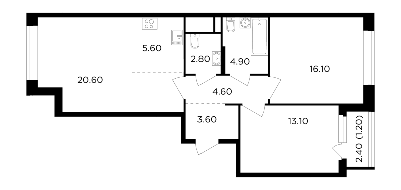 3 ккв (Евро) 72,5 м²