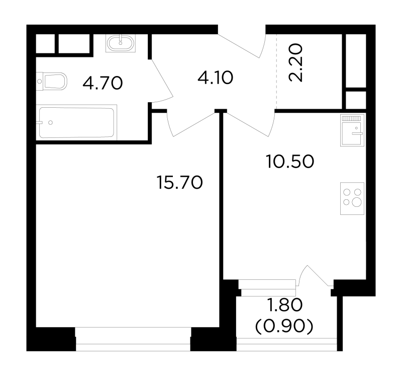 1 ккв 38,1 м²