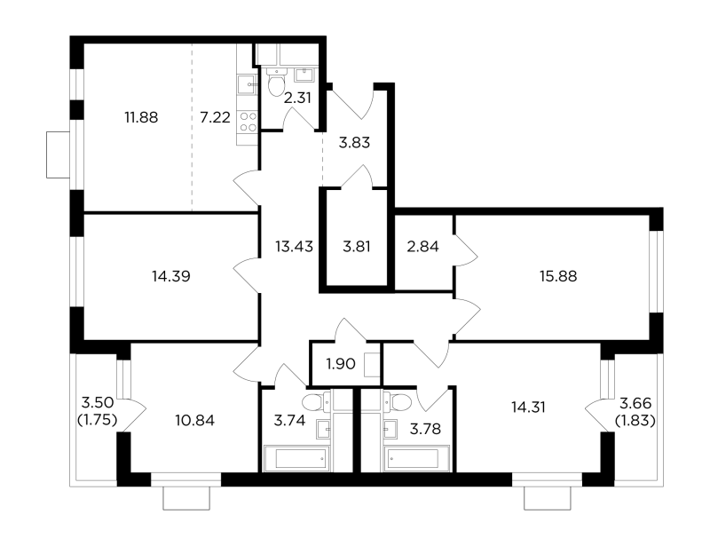 5 ккв (Евро) 114 м²