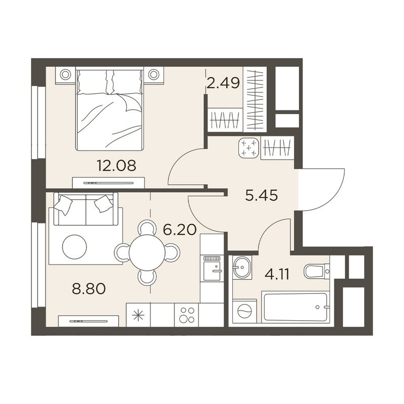 2 ккв (Евро) 39,1 м²