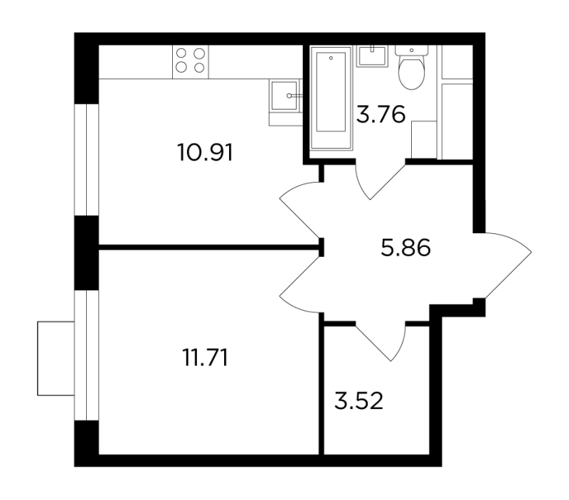 1 ккв 35,9 м²