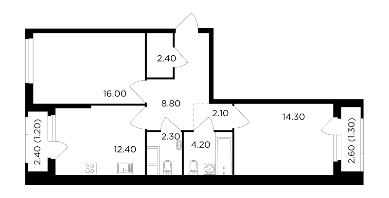 2 ккв 65 м²