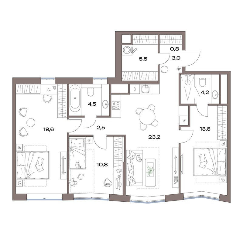 4 ккв (Евро) 87,7 м²