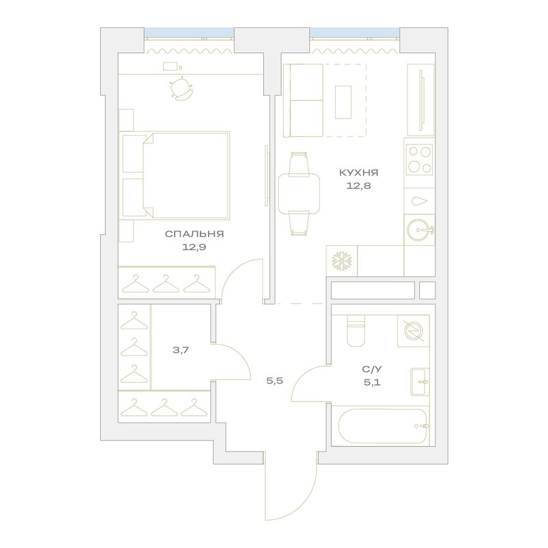 1 ккв 40 м²