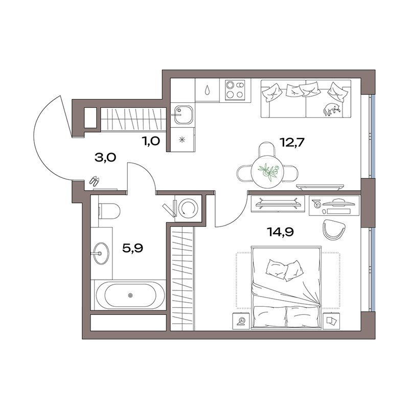 1 ккв 37,5 м²