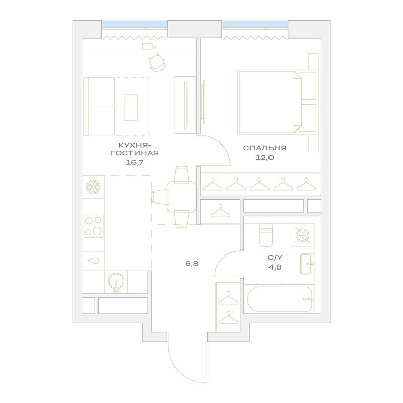 2 ккв (Евро) 40,3 м²