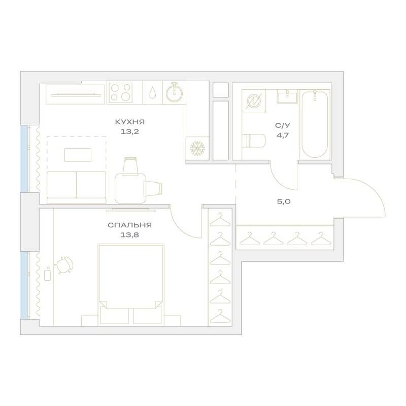 1 ккв 36,7 м²