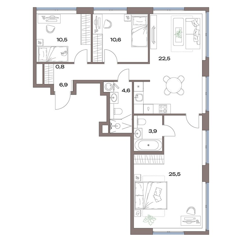 4 ккв (Евро) 85,3 м²
