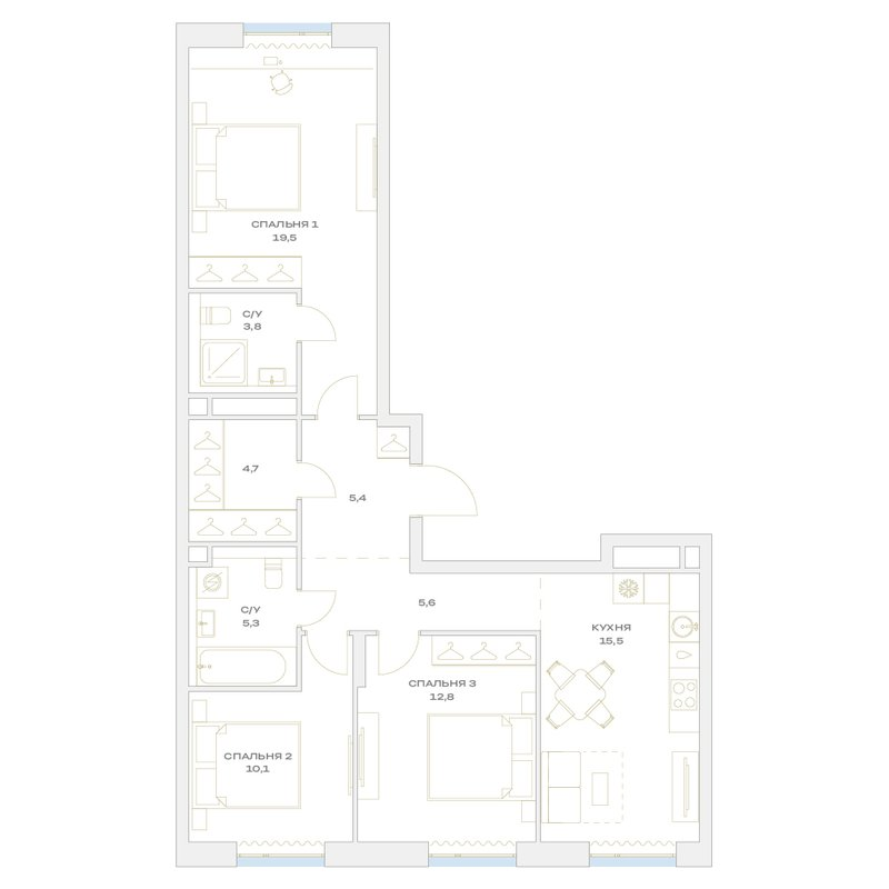 4 ккв (Евро) 82,7 м²