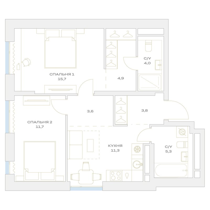 2 ккв 60,3 м²
