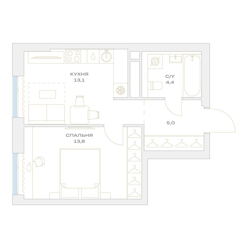 1 ккв 36,3 м²