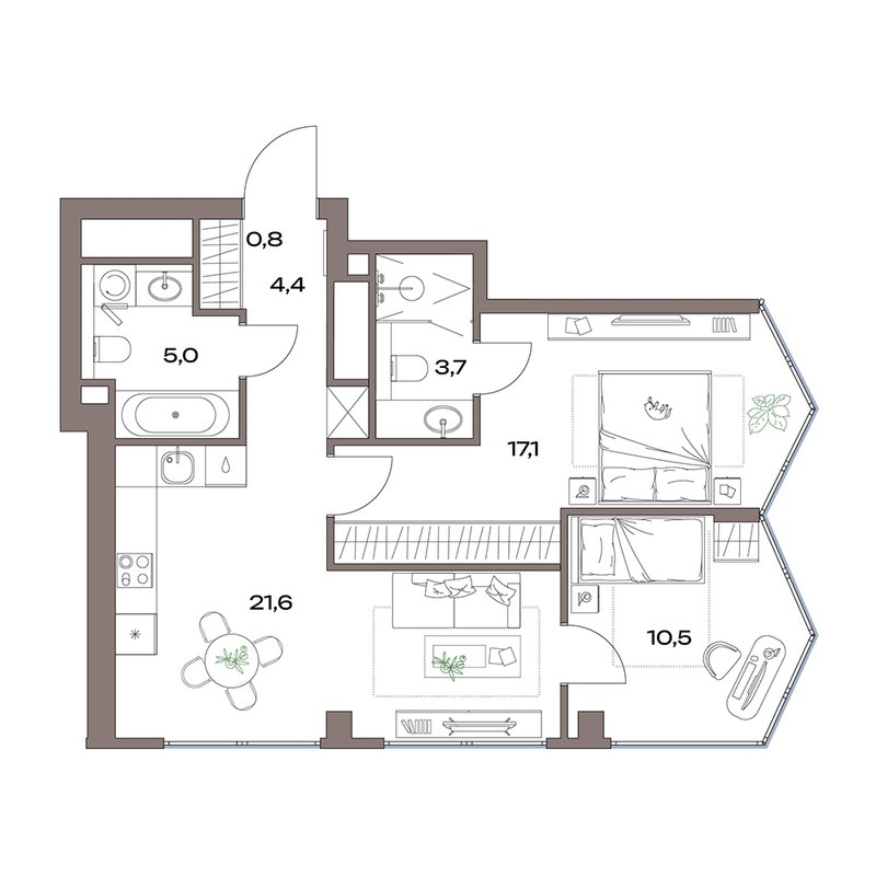 3 ккв (Евро) 63,1 м²