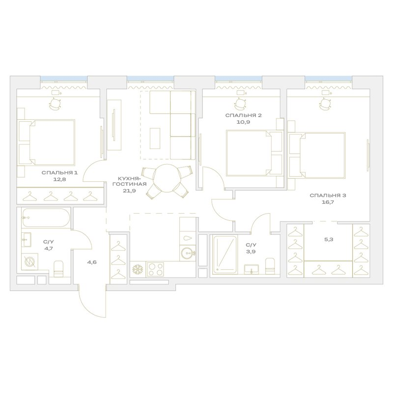 4 ккв (Евро) 80,8 м²