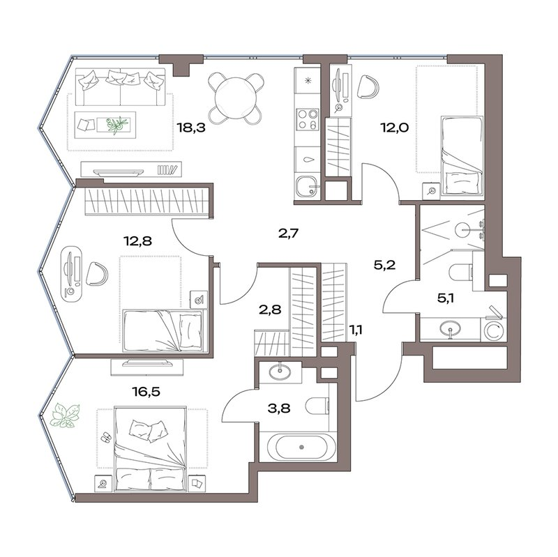 4 ккв (Евро) 80,3 м²