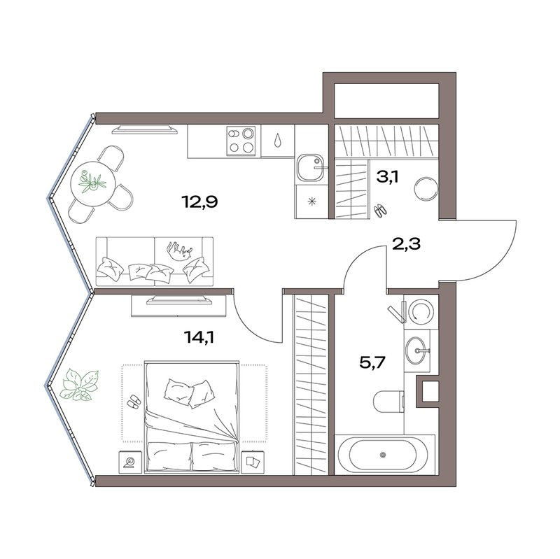 1 ккв 38,1 м²