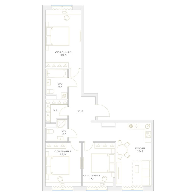 4 ккв (Евро) 81,2 м²