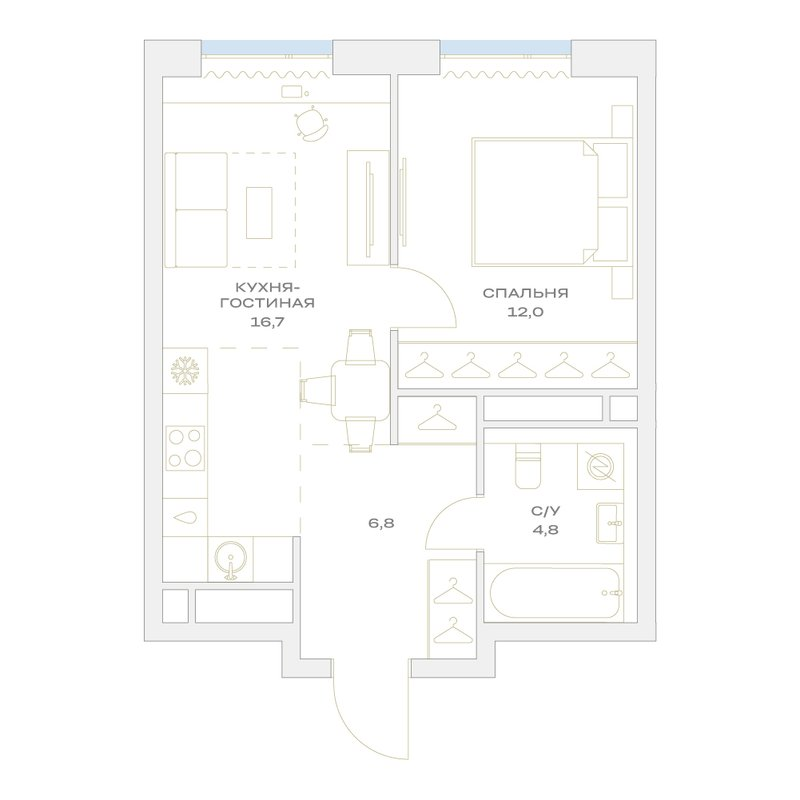 2 ккв (Евро) 40,3 м²