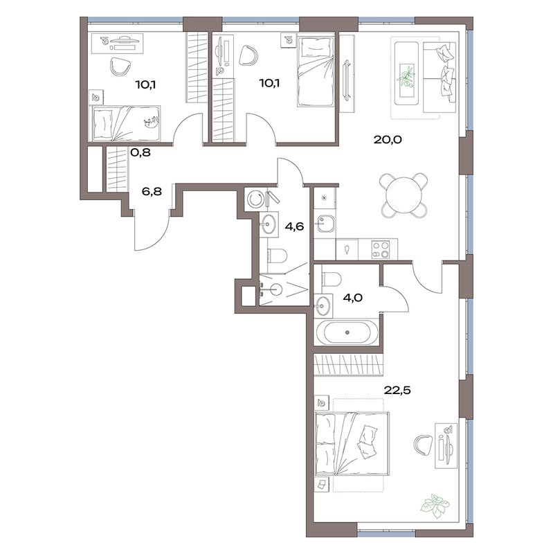 4 ккв (Евро) 78,9 м²