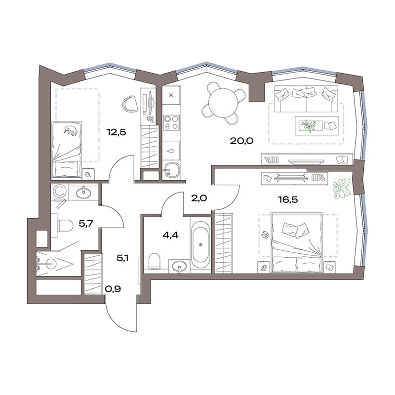 3 ккв (Евро) 67,1 м²