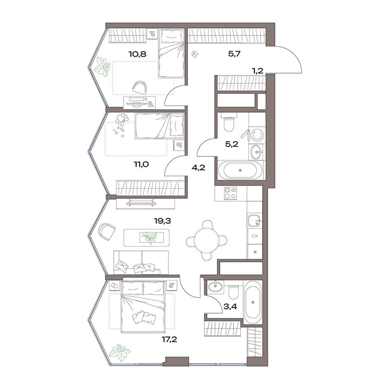4 ккв (Евро) 78 м²