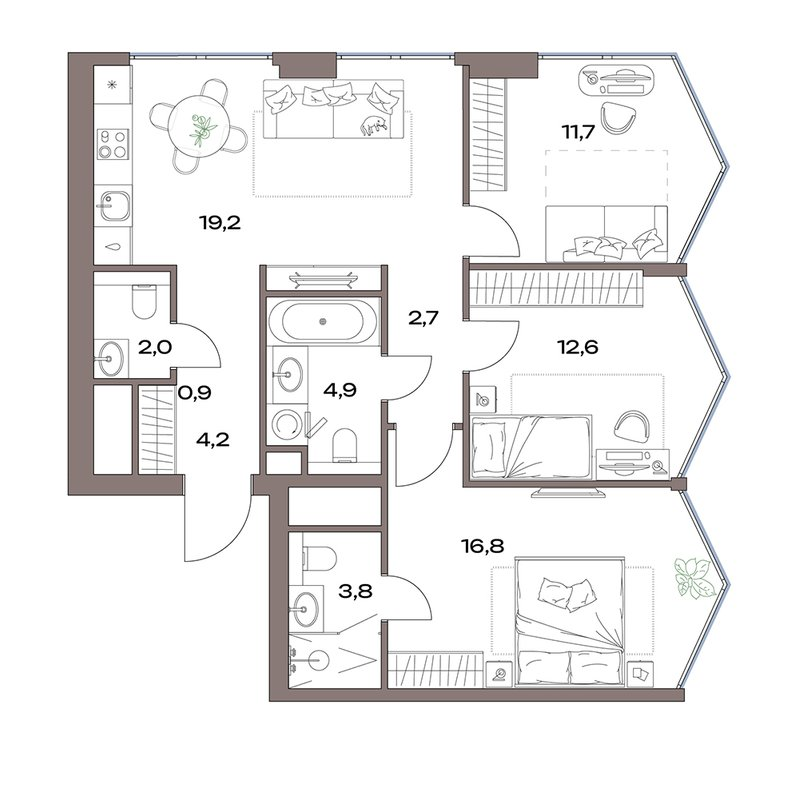 4 ккв (Евро) 79,1 м²