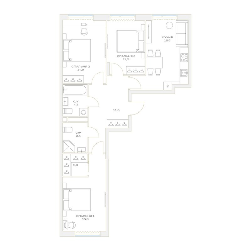 4 ккв (Евро) 80,8 м²