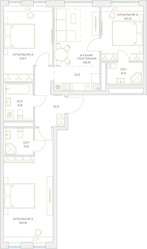 4 ккв (Евро) 80,2 м²