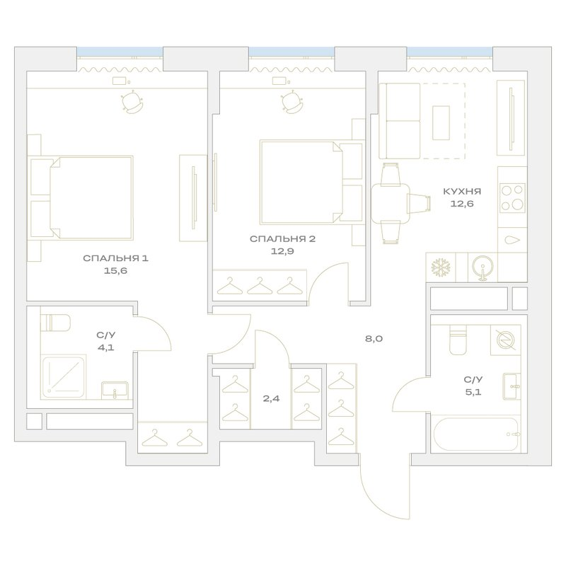 2 ккв 64,8 м²