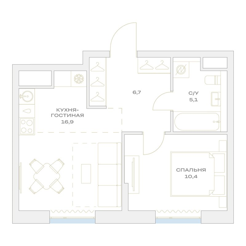 2 ккв (Евро) 38,9 м²
