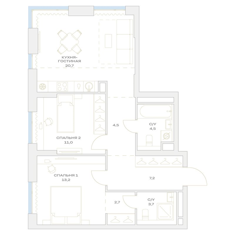 3 ккв (Евро) 67,5 м²