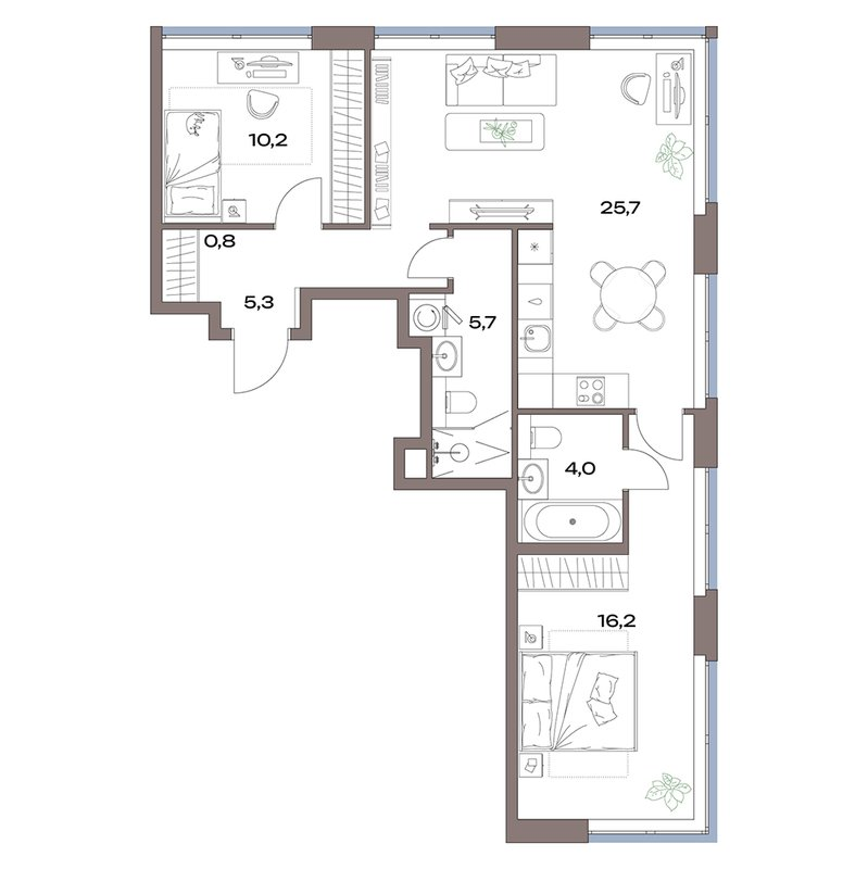 3 ккв (Евро) 67,9 м²