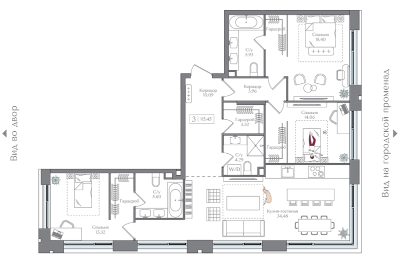 4 ккв (Евро) 115,5 м²