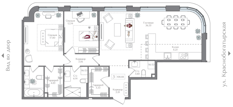 3 ккв (Евро) 108,9 м²